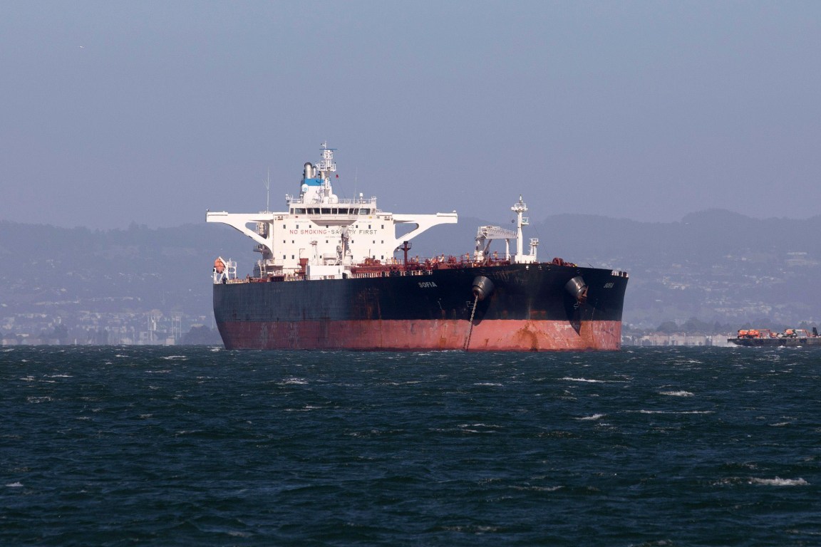 Oil tankers were idle in April as demand fell