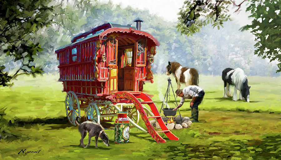 1223 Gypsy Caravan Mixed Media by The Macneil Studio 1223 Gypsy Caravan Mixed Media by The Macneil Studio